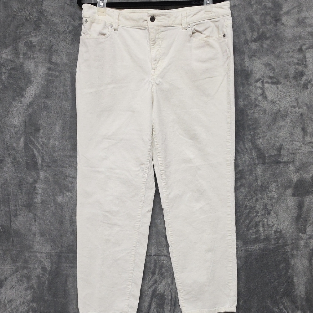 Talbots Straight Leg Corduroy Pants in Off-White sz 14